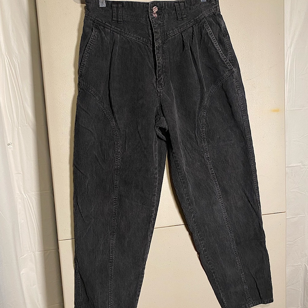 Vintage Zeppelin Front-Seam Corduroy Pants